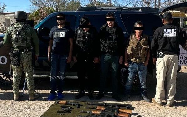 Operativo AMIC-DEFENSA en Sonoyta deja cuatro detenidos con armas de fuego.