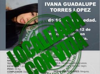 Localizada menor desaparecida en Hermosillo sana y salva.