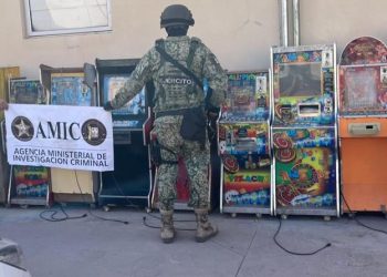 Aseguran máquinas tragamonedas y droga en los municipios de Cajeme y Bácum.