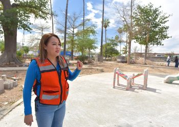 Avanza en tiempo obra de remodelación que realiza el ayuntamiento en el Jardín Juárez.