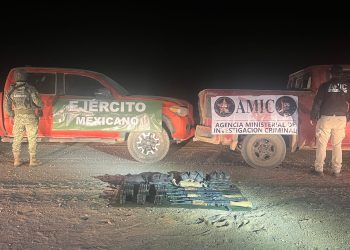 Aseguran armamento y vehículos con reporte de robo en operativo conjunto en Sonoyta.