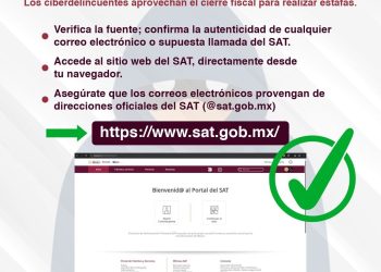 Alerta Unidad Cibernética posibles fraudes a través de páginas y correos electrónicos falsos del SAT.