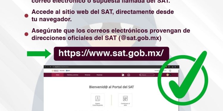 Alerta Unidad Cibernética posibles fraudes a través de páginas y correos electrónicos falsos del SAT.