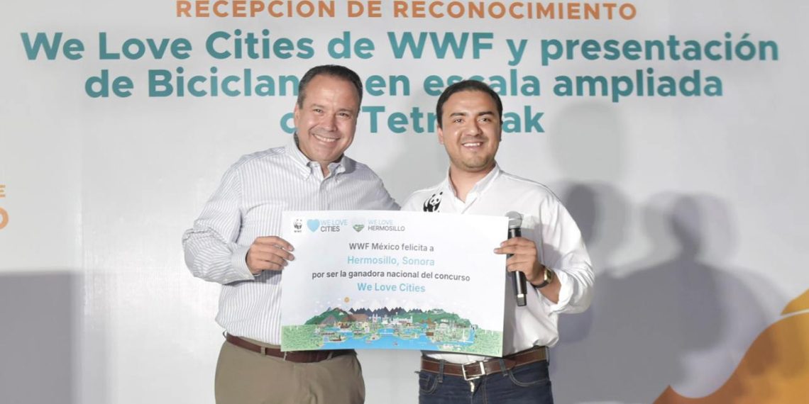 Recibe Toño Astiazarán reconocimiento We Love Cities 2024, de WWF (World Wide Fund for Nature) por acciones a favor del medio ambiente.