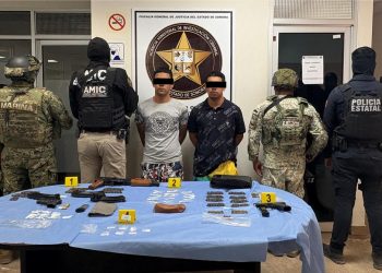 Aseguran armamento y droga en cateo realizado en Ciudad Obregón; hay dos detenidos.