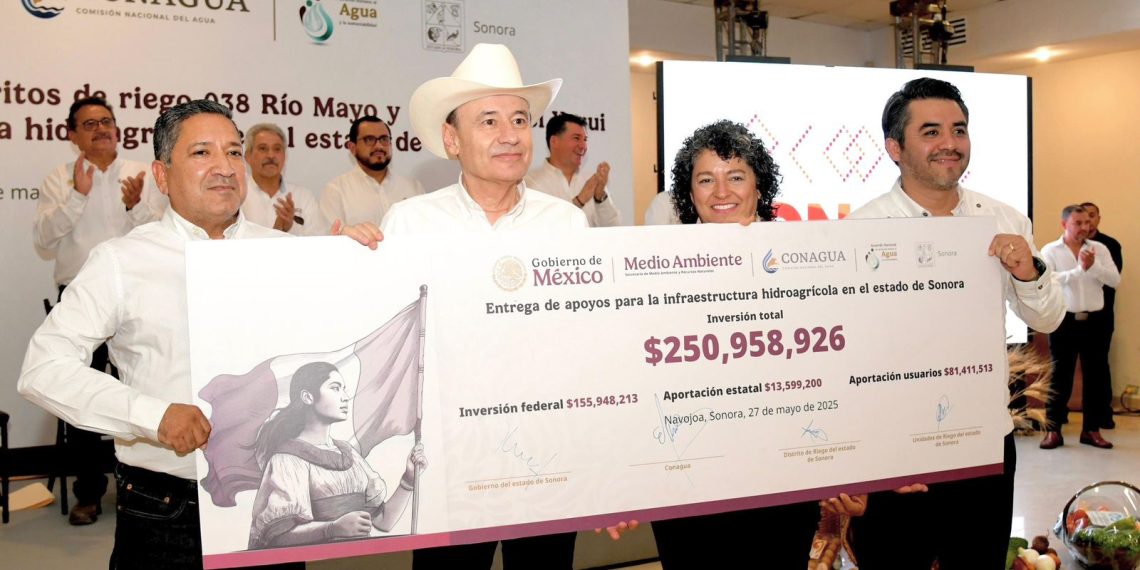 Gobernador Durazo logra acuerdo histórico para tecnificación de riego en el Mayo y el Yaqui.
