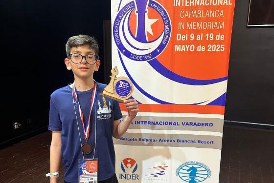 Mateo Ruíz, de la CTM Sonora, obtiene tercer lugar Campeonato Internacional de Ajedrez en La Habana, Cuba.