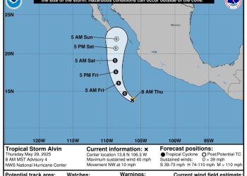 Ciclón Alvin no afectará directamente a Sonora: CEPC.