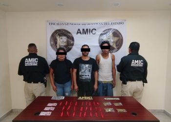 Aseguran a tres personas en cateo por narcomenudeo en San Luis Río Colorado.