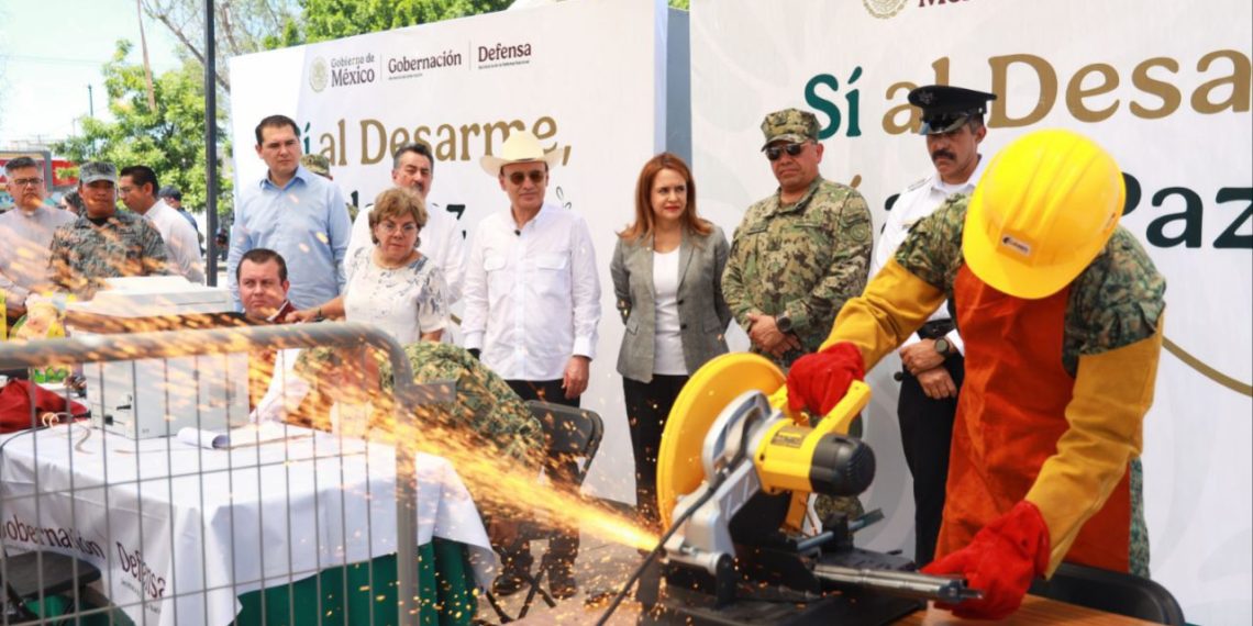 Gobernador Durazo y Bárcena refuerzan estrategia de paz en Cajeme con jornada de desarme y rehabilitación de espacios seguros.