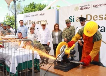 Gobernador Durazo y Bárcena refuerzan estrategia de paz en Cajeme con jornada de desarme y rehabilitación de espacios seguros.