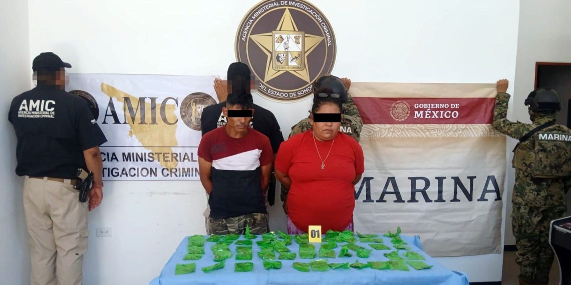 Cateos coordinados en Hermosillo, Cajeme y Guaymas dejan a cinco detenidos y aseguramiento de narcóticos.