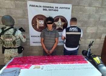 Detienen operativo conjunto AMIC-SEDENA en Hermosillo a sujeto con droga.