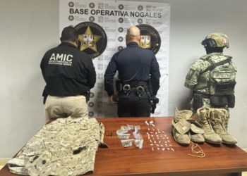 FGJES asegura droga y equipo táctico en cateo positivo en Nogales.