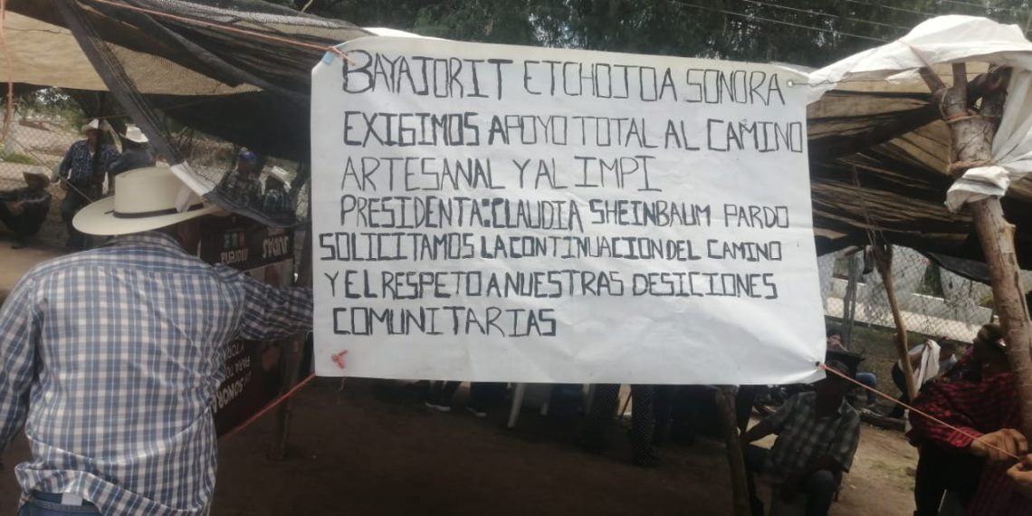 Indígenas Mayos exigen continúe construcción del camino artesanal en el Bayajorit.