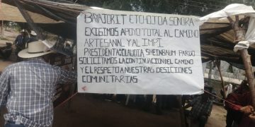 Indígenas Mayos exigen continúe construcción del camino artesanal en el Bayajorit.