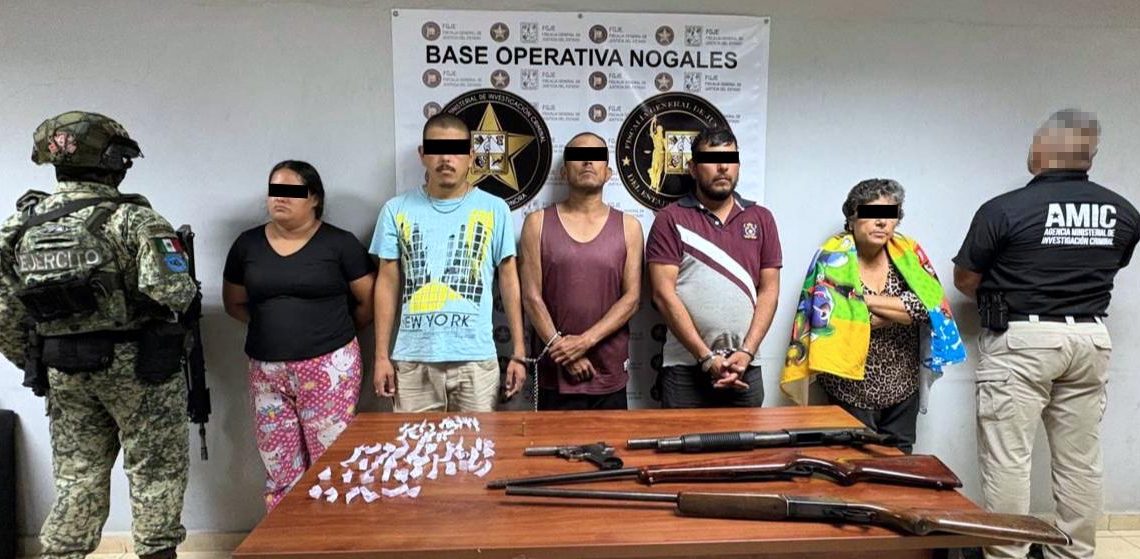 Operativos entre AMIC, SEMAR y DEFENSA captura a personas y aseguran armas, droga y rescatan a menores en Puerto Peñasco y Nogales.