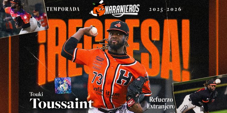 El lanzador ligamayorista Touki Toussaint volverá a vestir el jersey Naranja.