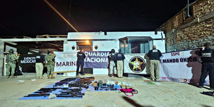 Golpe estratégico de la FGJES y fuerzas armadas contra centro de operación criminal en San Luis Río Colorado