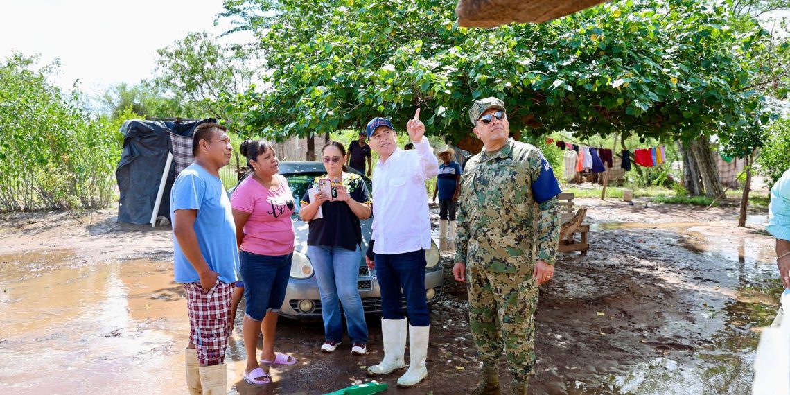 Supervisa Gobernador de Sonora comunidades afectadas por tormenta tropical Raymond y garantiza apoyos a familias