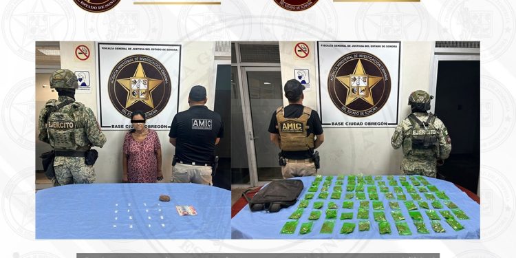 Operativos coordinados en Cajeme llevan a la captura de una persona y el aseguramiento de varias dosis de droga
