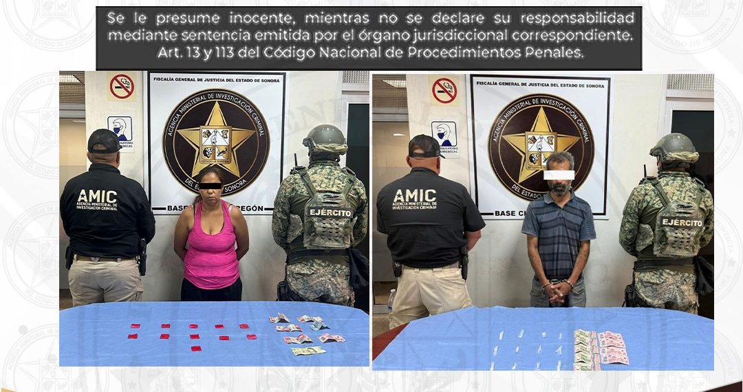 Operativo conjunto detiene a dos narcomenudistas reincidentes en posesión de cristal en Ciudad Obregón