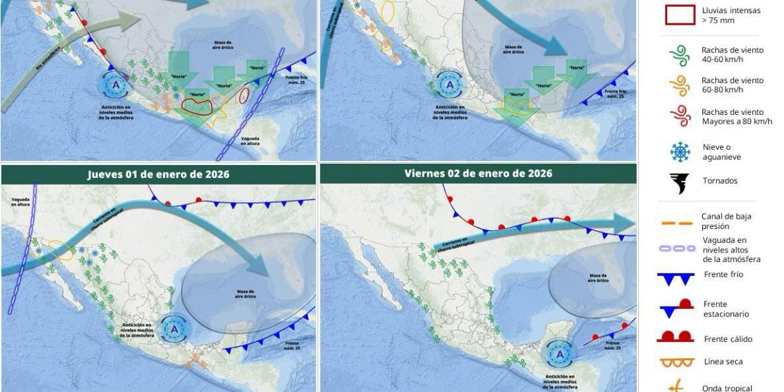 CEPC informa sobre lluvias, fuertes vientos y descenso de temperaturas por el frente frío número 25