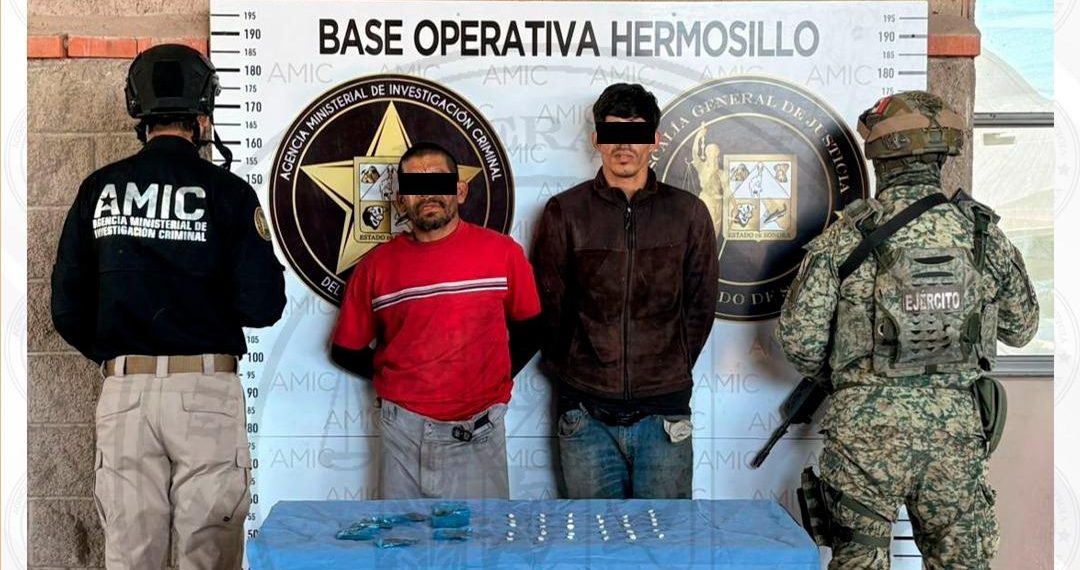 Operativo AMIC-DEFENSA en Hermosillo deja dos detenidos y aseguramiento de droga y motocicleta