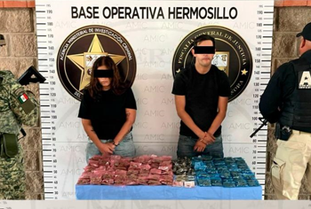 Operativo AMIC-DEFENSA en Hermosillo captura a dos personas y asegura más de 300 dosis de narcótico