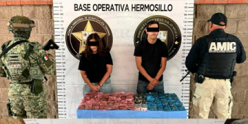 Operativo AMIC-DEFENSA en Hermosillo captura a dos personas y asegura más de 300 dosis de narcótico