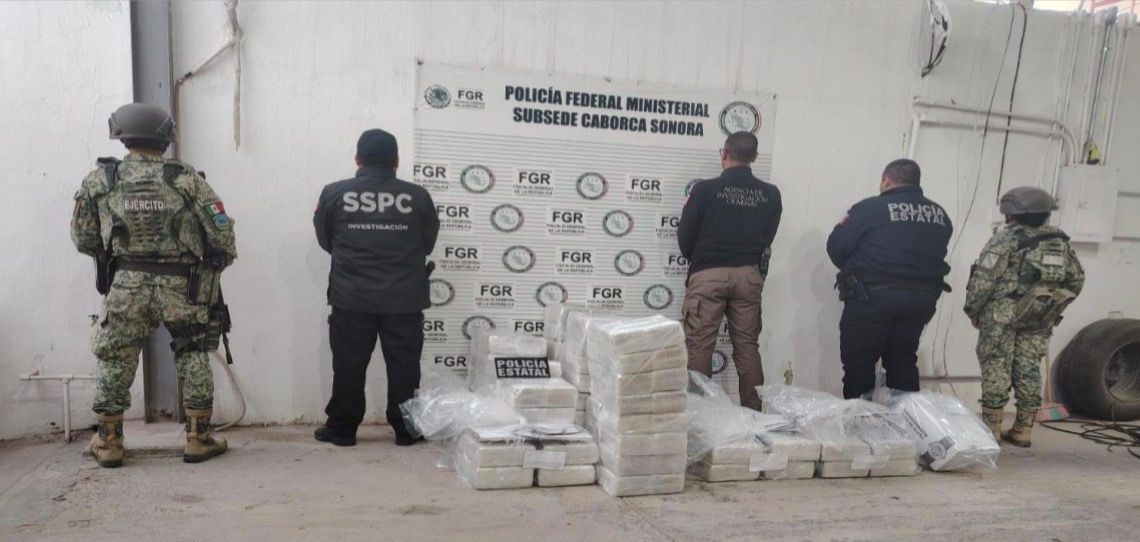 Decomisan 400 kilos de cocaína en Caborca