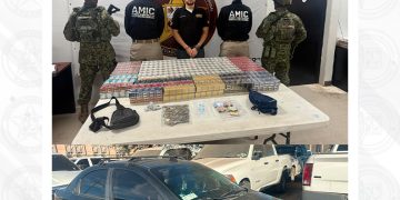 Operativo conjunto en Hermosillo detiene a sujeto con droga, contrabando de cigarros y dinero en efectivo