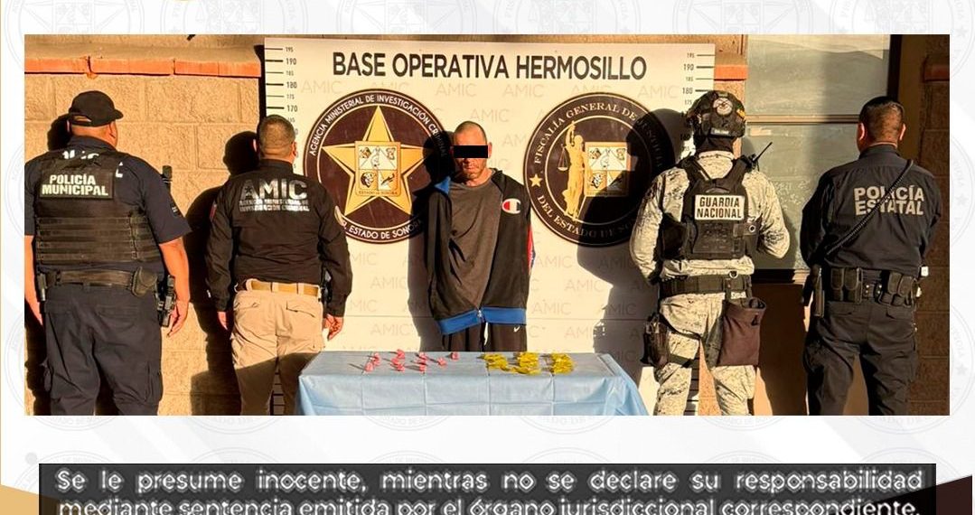 FGJES asegura a persona y drogas en un cateo conjunto en Hermosillo
