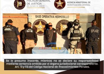 FGJES asegura a persona y drogas en un cateo conjunto en Hermosillo