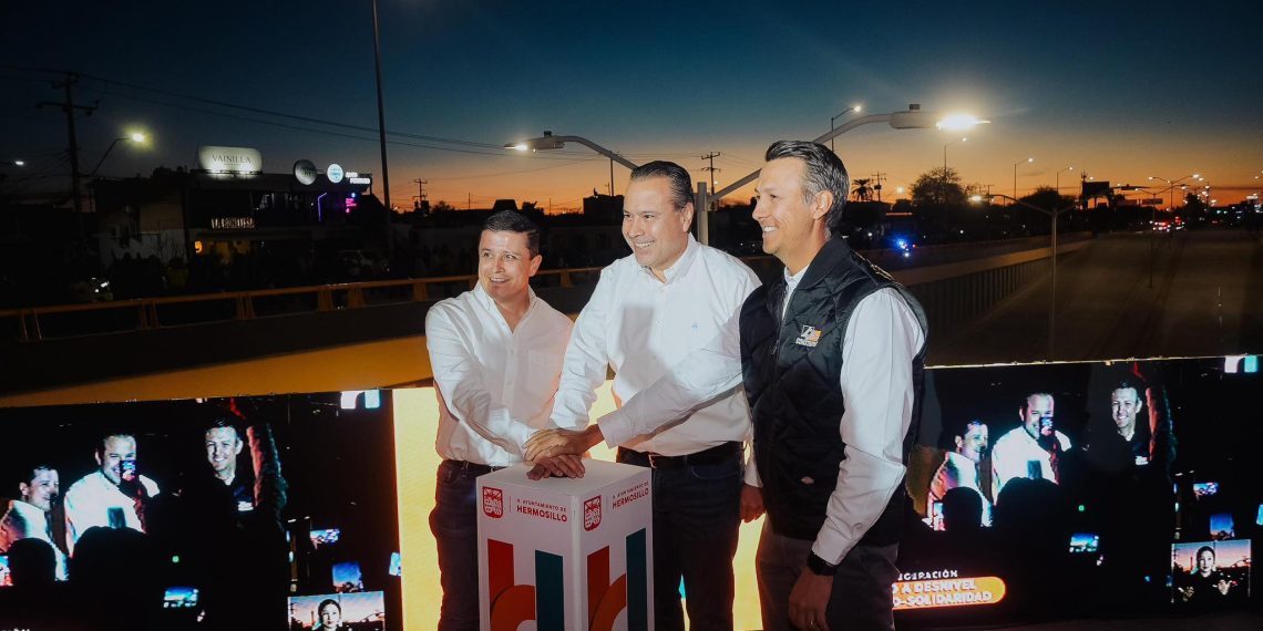 Hermosillo abre brecha: obra pública sin deuda y con visión de futuro. Inauguran paso a desnivel de Colosio y Solidaridad.