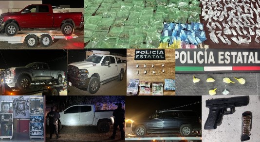 Policía Estatal fortalece la seguridad con aseguramiento de arma, vehículos y narcótico en Sonora