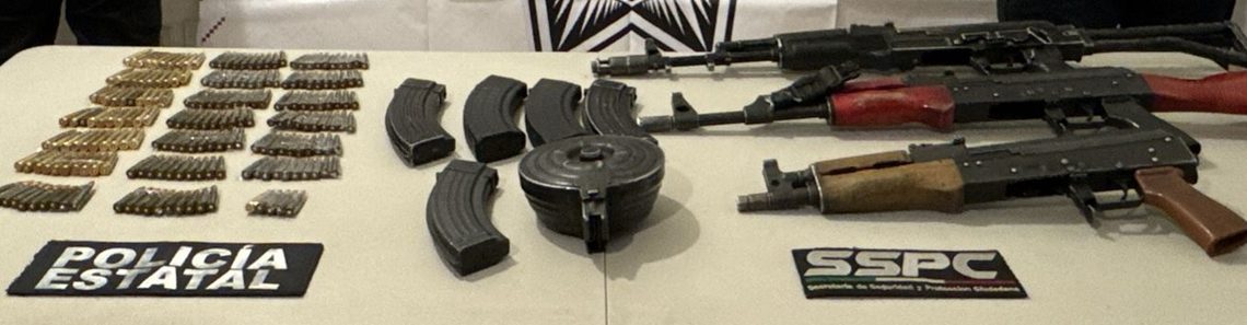 PESP y SSPC refuerzan Nogales con aseguramiento de armas y vehículo con reporte de robo