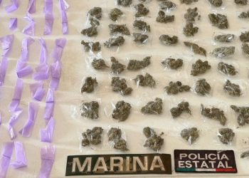 Fuerzas coordinadas de Policía Estatal y SEMAR aseguran 191 envoltorios de narcótico a menor en Cajeme