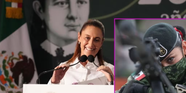 Claudia Sheinbaum encabezó el 8M en Campo Marte y reconoció a las 42 mil 600 mujeres en el Ejército y la Guardia Nacional por su labor histórica y actual