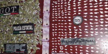 Intercepta Policía Estatal, PM, Guardia Nacional y SSPC vehículo con 560 paquetes con narcótico