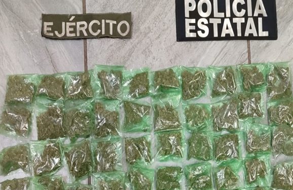 Acciones de combate al delito de la Policía Estatal y Defensa incautan narcótico en Caborca