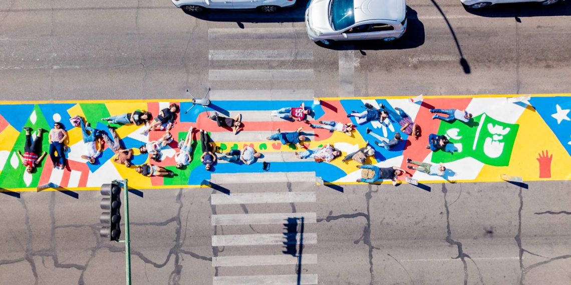 Transforman en equipo comunidad artística y gobierno municipal la primera intersección del Centro Histórico con “Asphalt Art”