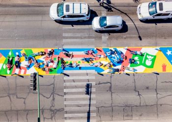 Transforman en equipo comunidad artística y gobierno municipal la primera intersección del Centro Histórico con “Asphalt Art”