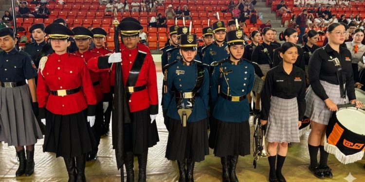 Realiza Cobach concurso y demostración estatal de escoltas de bandera y bandas de guerra