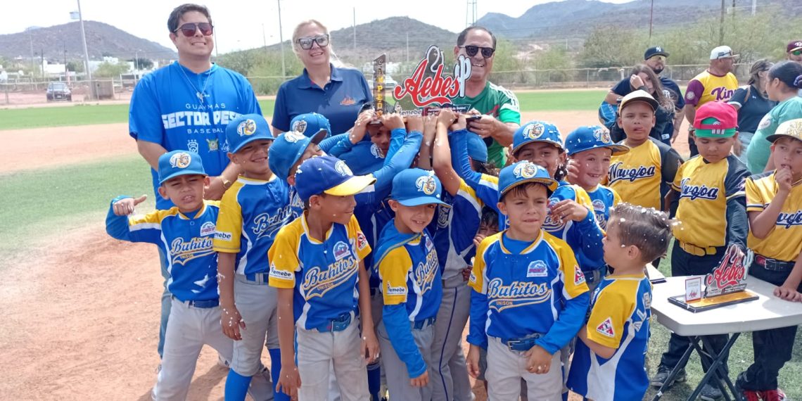 La liga Buhitos Unison  monarcas del Campeonato Estatal de béisbol en la categoría Iniciación 7-8 años al vencer a Navojoa
