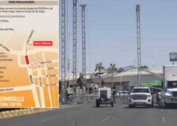 A partir de este martes inicia el cierre de calle Rosales para instalar escenario de Fiestas del Pitic