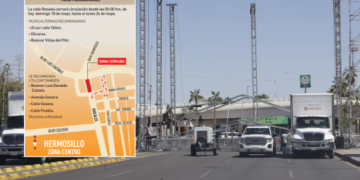 A partir de este martes inicia el cierre de calle Rosales para instalar escenario de Fiestas del Pitic