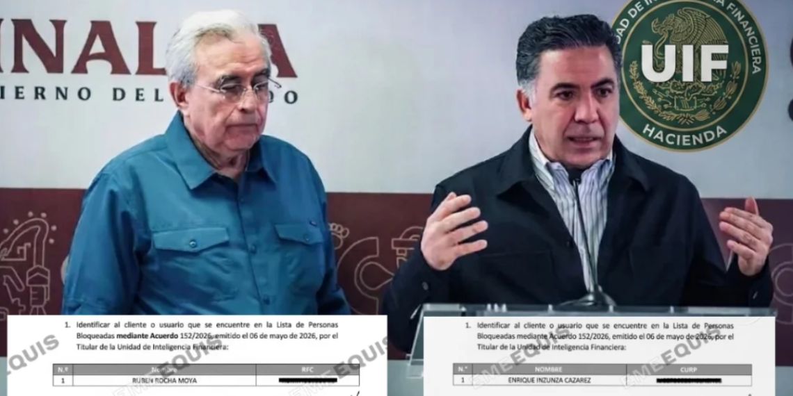 Notifica UIF a bancos congelamiento de cuentas de Rocha e hijos, Inzunza y otros implicados