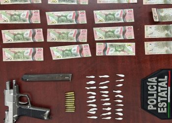 Incauta Policía Estatal arma de fuego y narcótico durante detención en Hermosillo