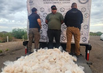 Asegura Mesa Estatal de Seguridad alrededor de 200 kilogramos de metanfetamina en Caborca